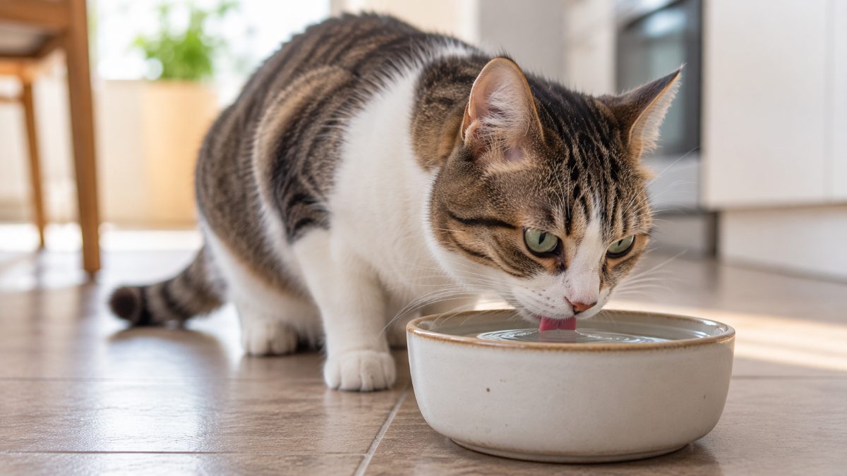 Gato bebendo muita água: quando é sinal de alerta